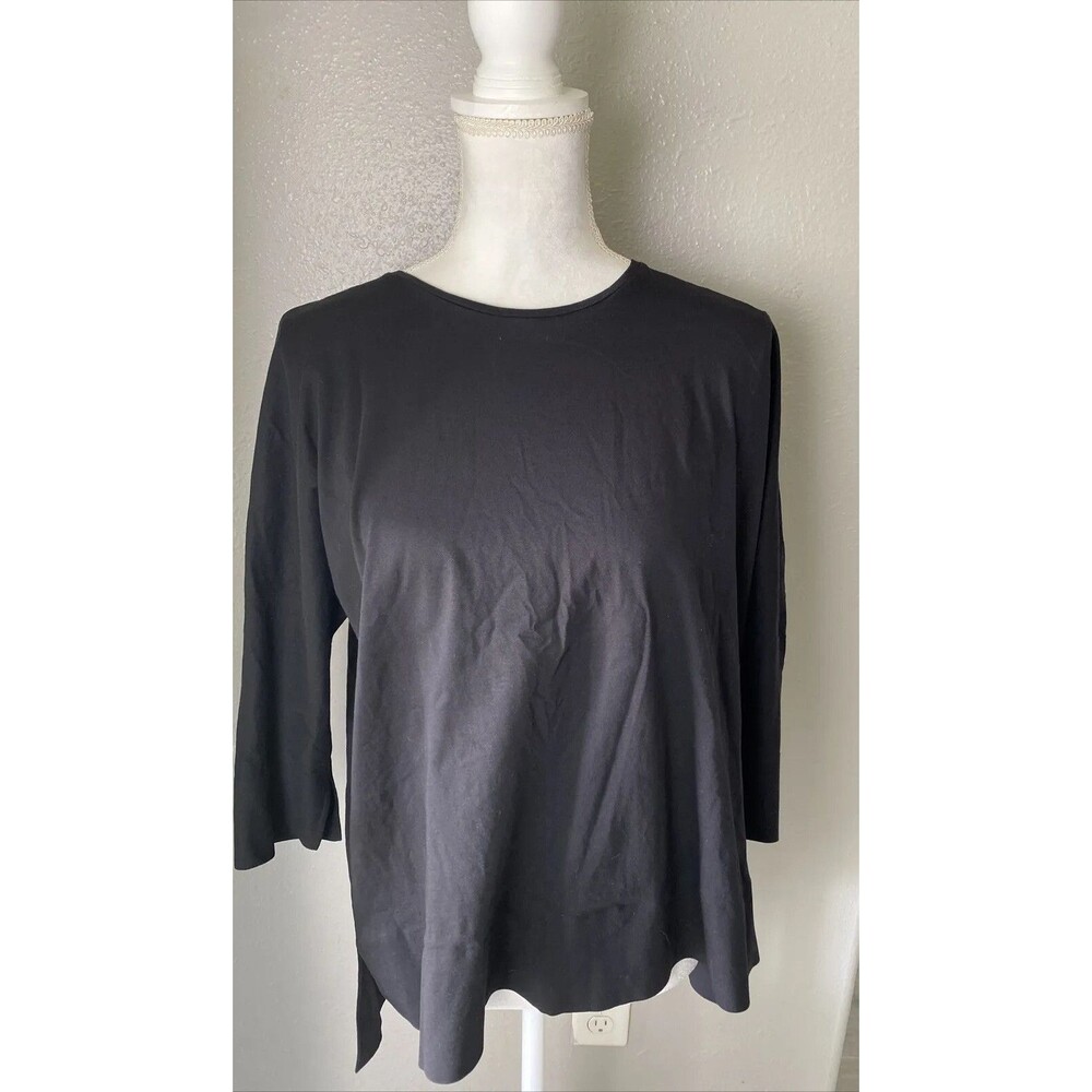 COS Black Tunic XS Blouse 3/4 sleeve, 100% Cotton oversized